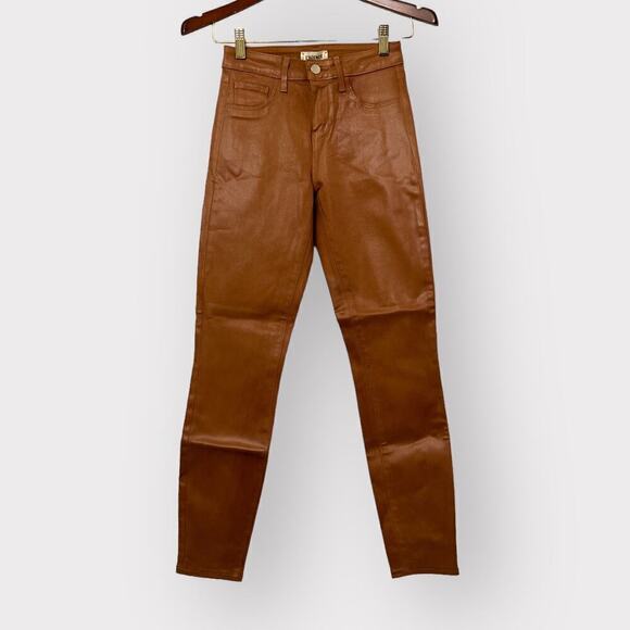 L’Agence NEW Womens Margot Skinny High Rise Jeans sz 24 Java Coated Wax Denim - Picture 3 of 14